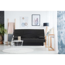 Banquette clic clac 3 places - Tissu noir - L 190 x P 92 cm - DREAM -