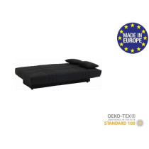 Banquette clic clac 3 places - Tissu noir - L 190 x P 92 cm - DREAM -