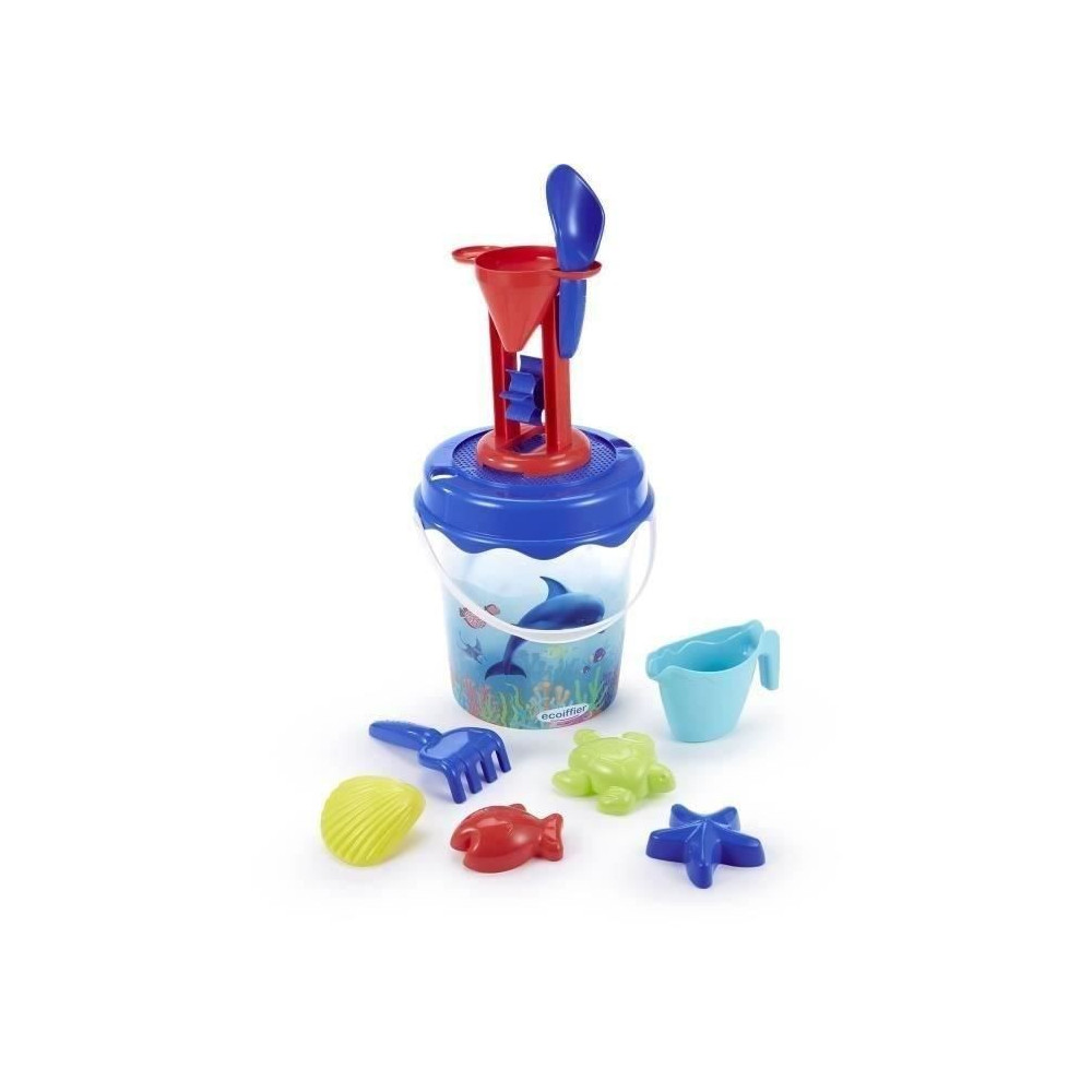 Jeu de plage - ECOIFFIER - 513 - Seau transparent décor dauphin avec