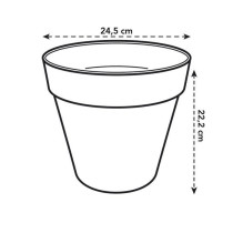 ELHO Pot de fleurs rond Loft Urban 25 - Extérieur - Ø 24,5 x H 22,2