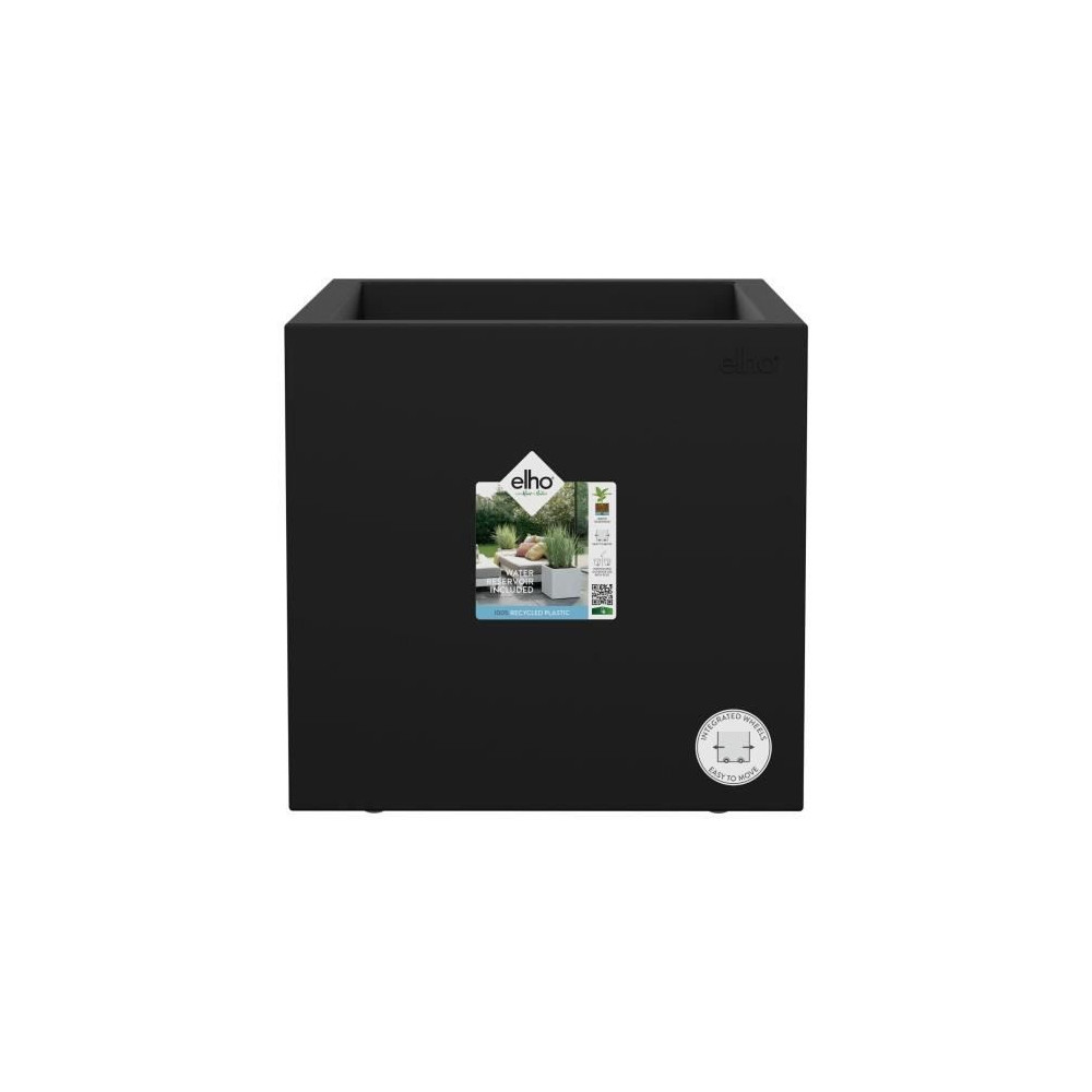 Elho Vivo Next Square 30 Bac a fleurs - Noir - Ø 30 x H 29 cm - inté