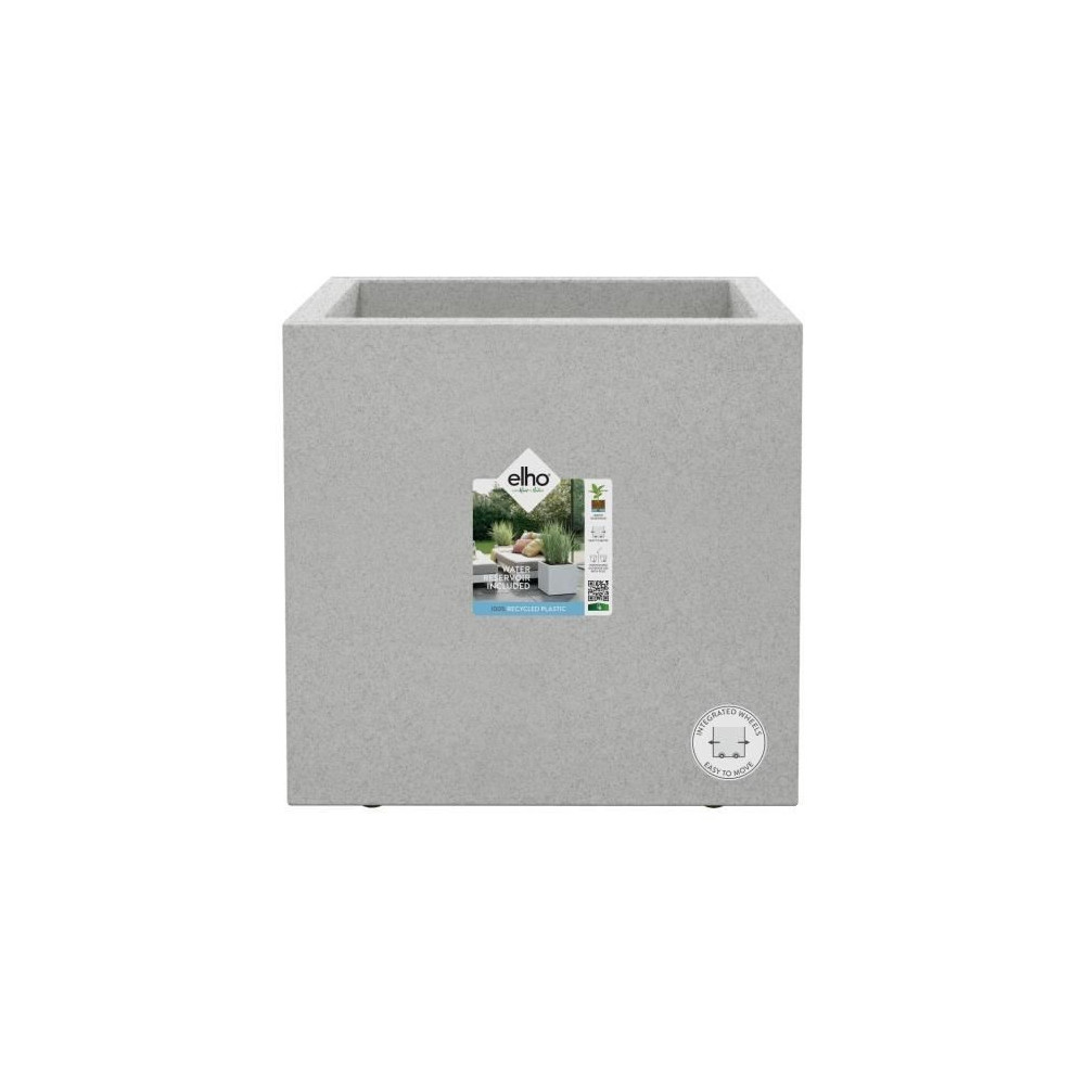 Elho Vivo Next Square 30 Bac a fleurs - Gris - Ø 30 x H 29 cm - inté