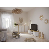 Ensemble Salon ACCESS : Table basse + Banc TV + Enfilade 4 portes - De