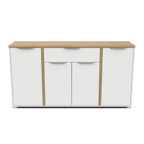 Ensemble Salon ACCESS : Table basse + Banc TV + Enfilade 4 portes - De