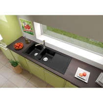 STRADOUR Evier cuisine a encastrer 2 bacs + 1 égouttoir Arena - Rési