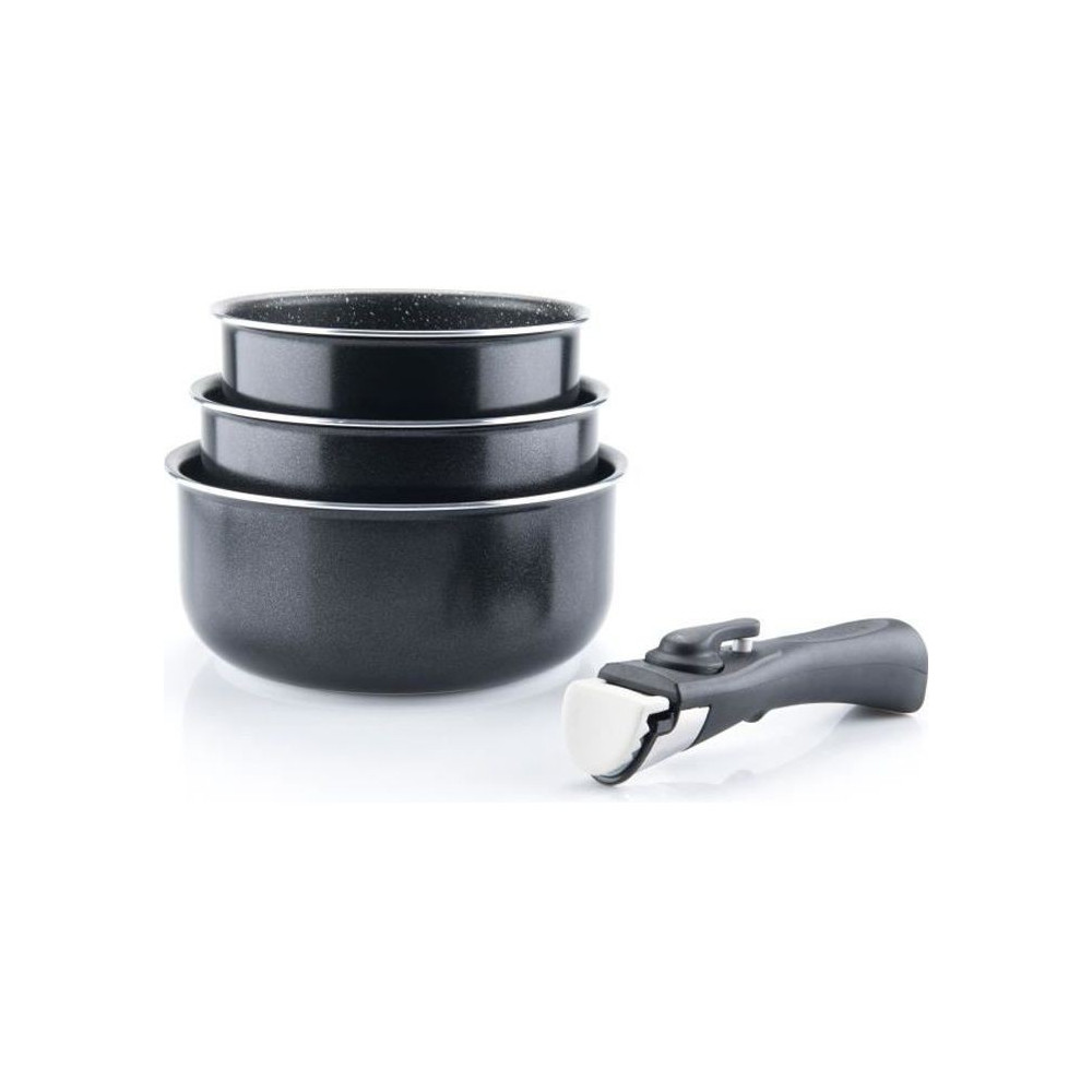 ARTHUR MARTIN AM120B Set de 3 casseroles 16-18-20 cm + 1 poignée - To