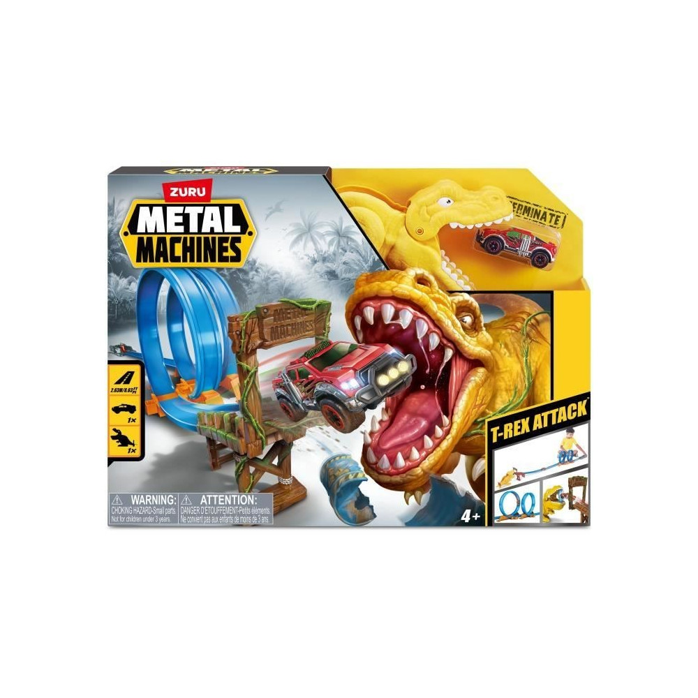 Circuit de Voitures - ZURU - T-Rex Attack Metal Machine - Véhicule a