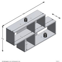 FMD Etagere Murale avec 4 Compartiments Chene Sable Tablette Rangement