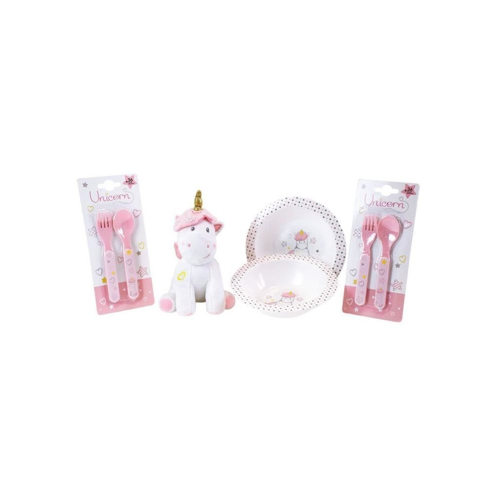 Lot Vaisselle Licorne pour Enfant - FUN HOUSE - 006319 - 2 Assiettes,