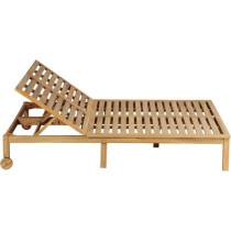 Bain de soleil double 2 personnes - Coloris : gris clair - En bois d'a
