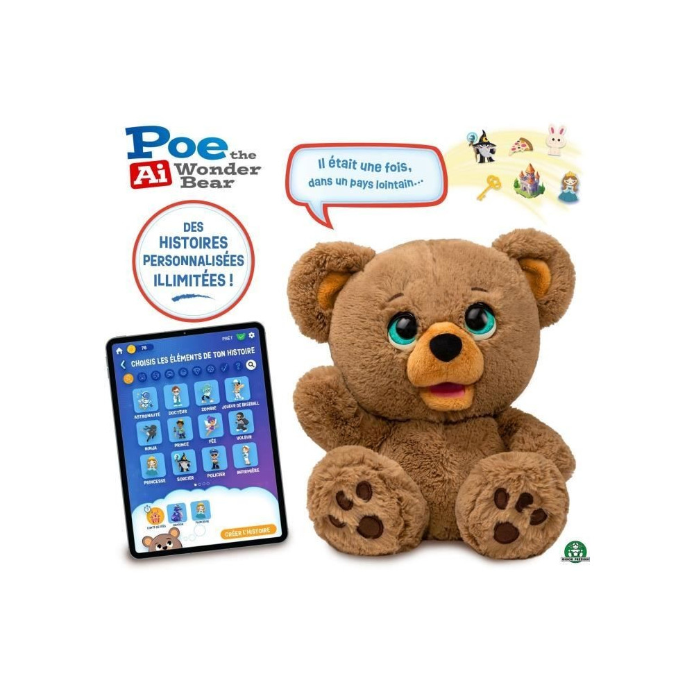 Peluche interactive - GIOCHI PREZIOSI - Ours créateur d'histoires Poe