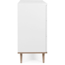 Commode Göteborg - 3 tiroirs - Décor chene sonoma Blanc - Scandinave