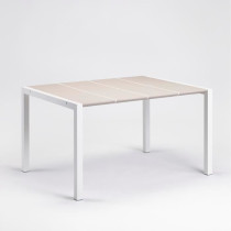Table - GROSFILLEX - Eden 133 - Blanc lin - 133x87 - Aluminium et rés