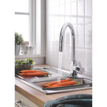 GROHE Robinet de cuisine évier Feel, douchette extractible, rotation