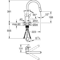 GROHE Robinet de cuisine évier Get, robinet avec douchette extractibl