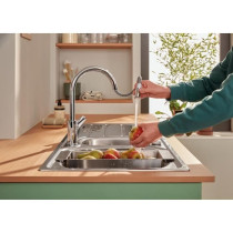 Robinet de cuisine - Mitigeur monocommande évier - Chromé - Bec haut