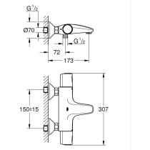 Mitigeur thermostatique bain/douche - GROHE Precision Trend - 10221624