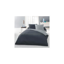 Parure housse de couette 2 personnes - 240x260 cm - 100% Coton - Bicol