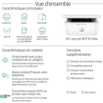 Imprimante multifonction HP LaserJet M140w laser noir et blanc