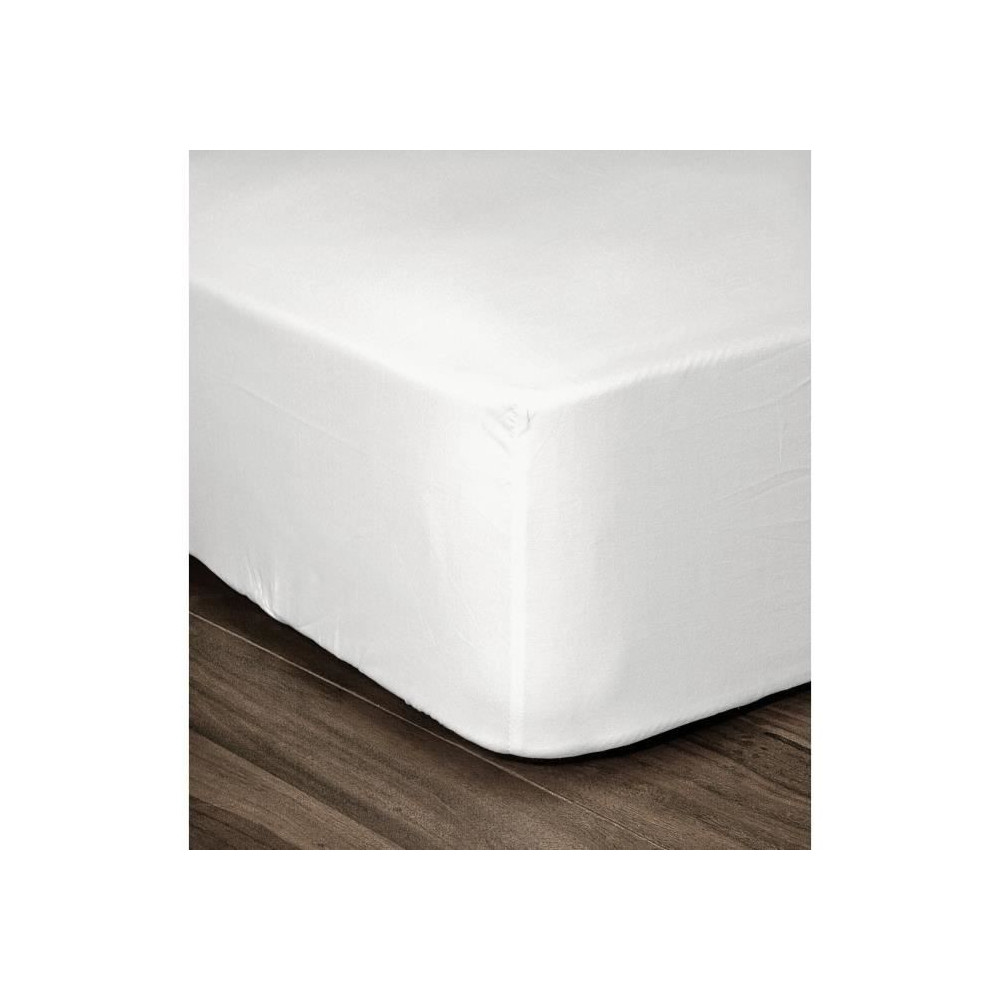 LOVELY HOME Drap Housse 100% coton 160x200x25 cm blanc LOVELY HOME Drap Housse 100% coton 160x200x25 cm blanc