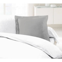 LOVELY HOME Lot de 2 Taies d'Oreillers 100% coton 63x63 cm - Gris clai