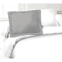 LOVELY HOME Lot de 2 Taies d'Oreillers 100% coton 50x70 cm - Gris clai