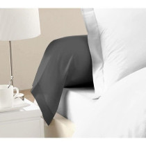 LOVELY HOME Lot de 2 Taies de Traversin 100% coton 85x185 cm gris fonc