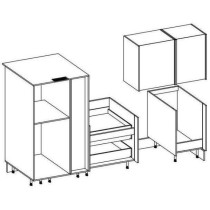 Cuisine complete AYA - Décor noir - L 280 x P 60 x H 214 cm - Plan de