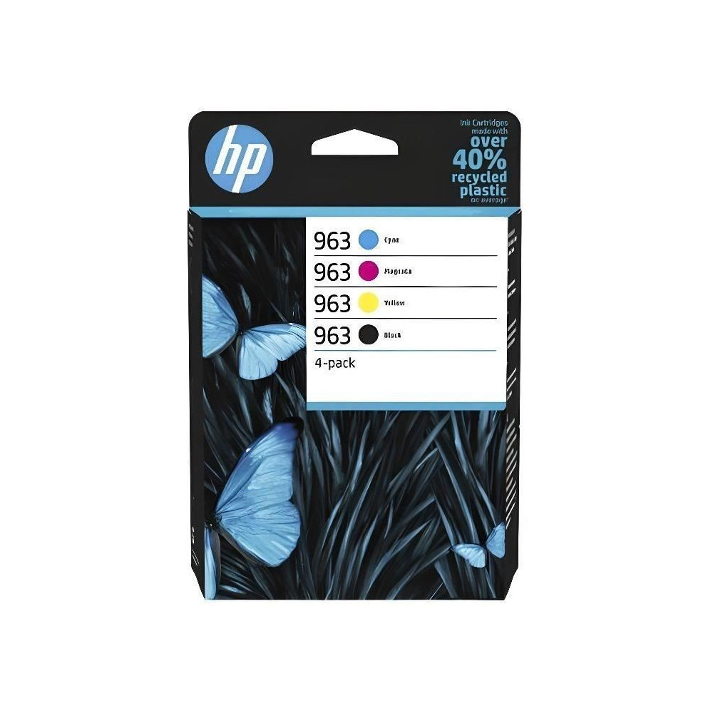 HP 963 Pack de 4 cartouches d'encre noire, cyan, jaune et magenta auth