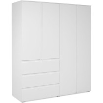 Armoire - Image 60C - Décor blanc - 4 portes, 2 tiroirs - 160 x 55 x