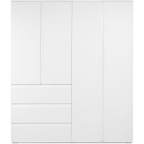 Armoire - Image 60C - Décor blanc - 4 portes, 2 tiroirs - 160 x 55 x