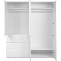 Armoire - Image 60C - Décor blanc - 4 portes, 2 tiroirs - 160 x 55 x