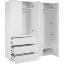 Armoire - Image 60C - Décor blanc - 4 portes, 2 tiroirs - 160 x 55 x