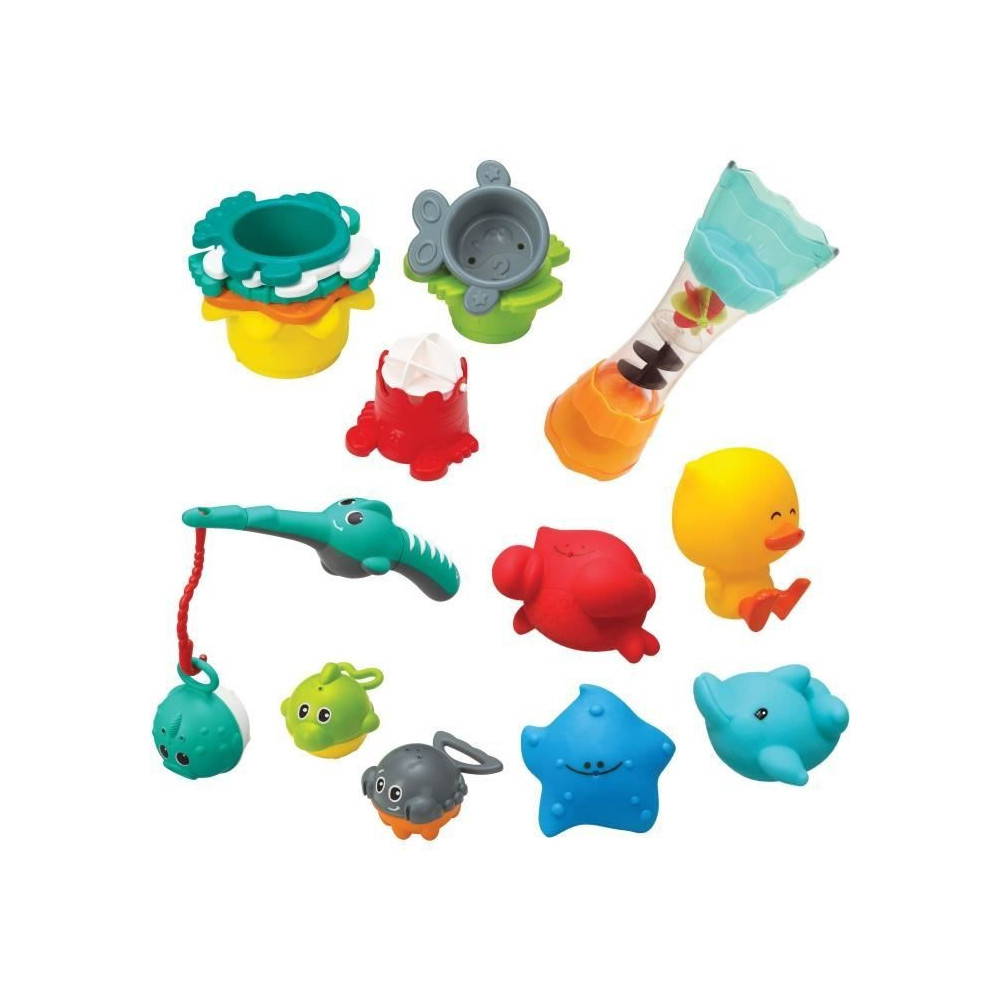 Coffret de bain INFANTINO - 17 pcs - Gobelets, aspergeurs, peche a la