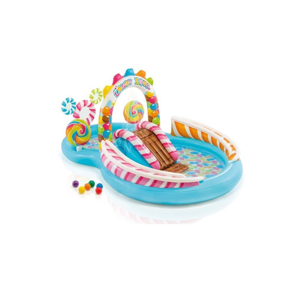 Aire de jeux gonflable - INTEX - Royaume des bonbons - 168 / 206 Litre