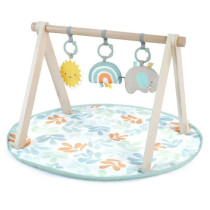 INGENUITY Tapis d'éveil Sun Valley, arche de jeu en bois - 3 jouets a
