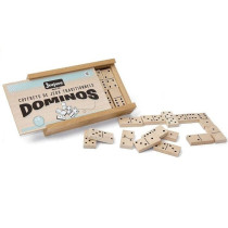 JEUJURA - Jeu de Dominos en Bois - Coffret en Bois - Garçon et Fille