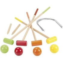 Jeu de croquet en bois pour enfants - JEUJURA - 4 joueurs - Chariot en
