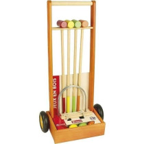 Jeu de croquet en bois pour enfants - JEUJURA - 4 joueurs - Chariot en