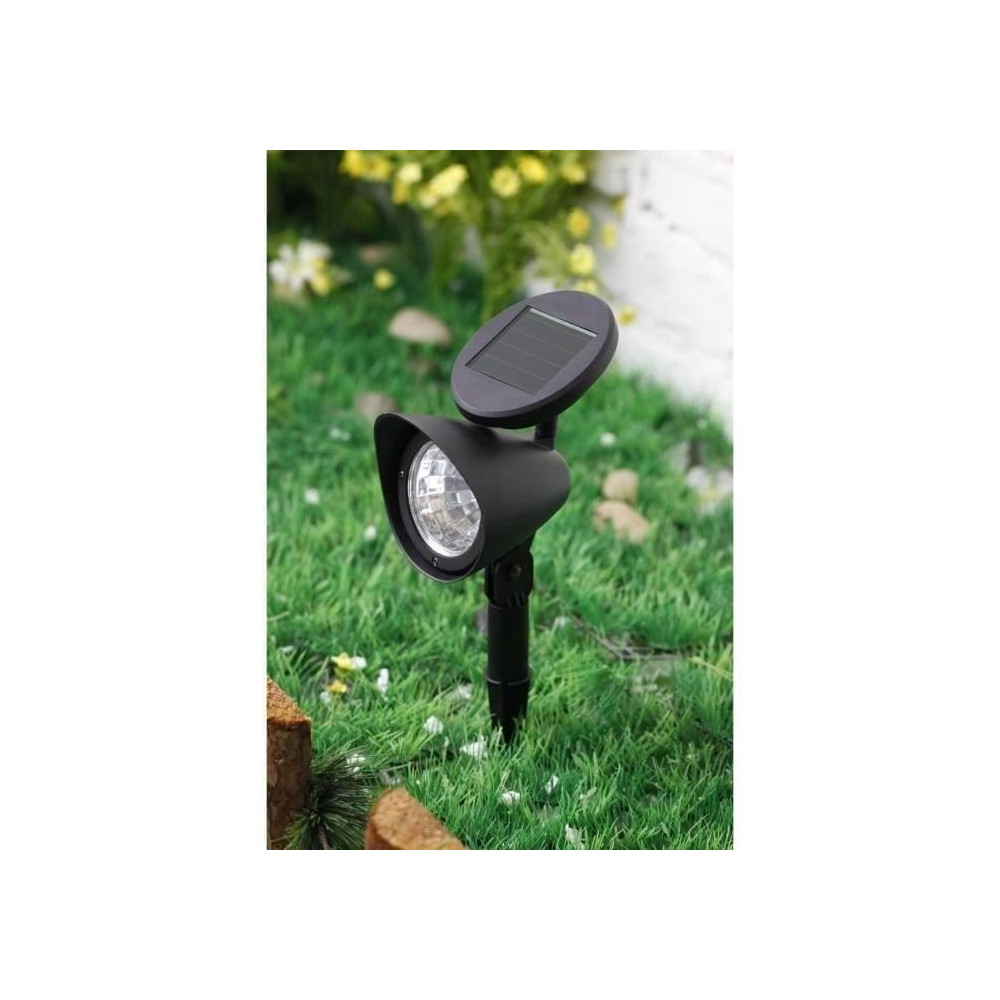 Spot solaire en plastique - 3 LED - Noir - GALIX Spot solaire en plastique - 3 LED - Noir - GALIX