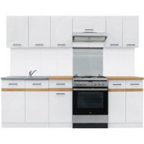 JUNONA Cuisine complete 240cm - 7 élements - Plan de travail inclus -