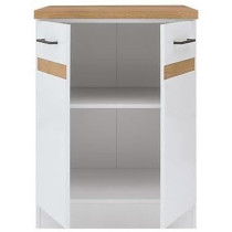 JUNONA Meuble bas de cuisine 60 cm - 2 Portes - Plan de travail - Blan