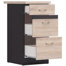 JUNONA Meuble bas de cuisine 40 cm - 3 tiroirs - Plan de travail - Che