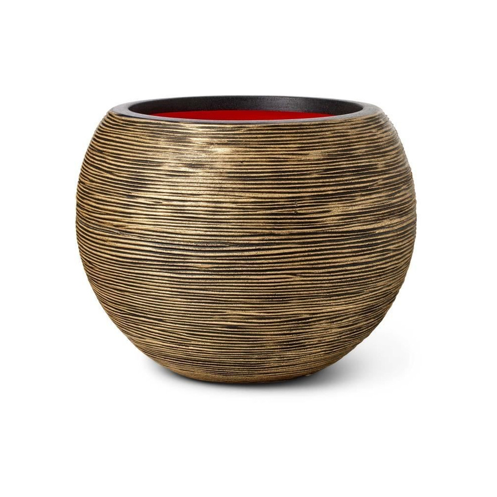 Vase boule - CAPI EUROPE - RIB NL - 40 x 32 cm - Noir / Or Vase boule - CAPI EUROPE - RIB NL - 40 x 32 cm - Noir / Or