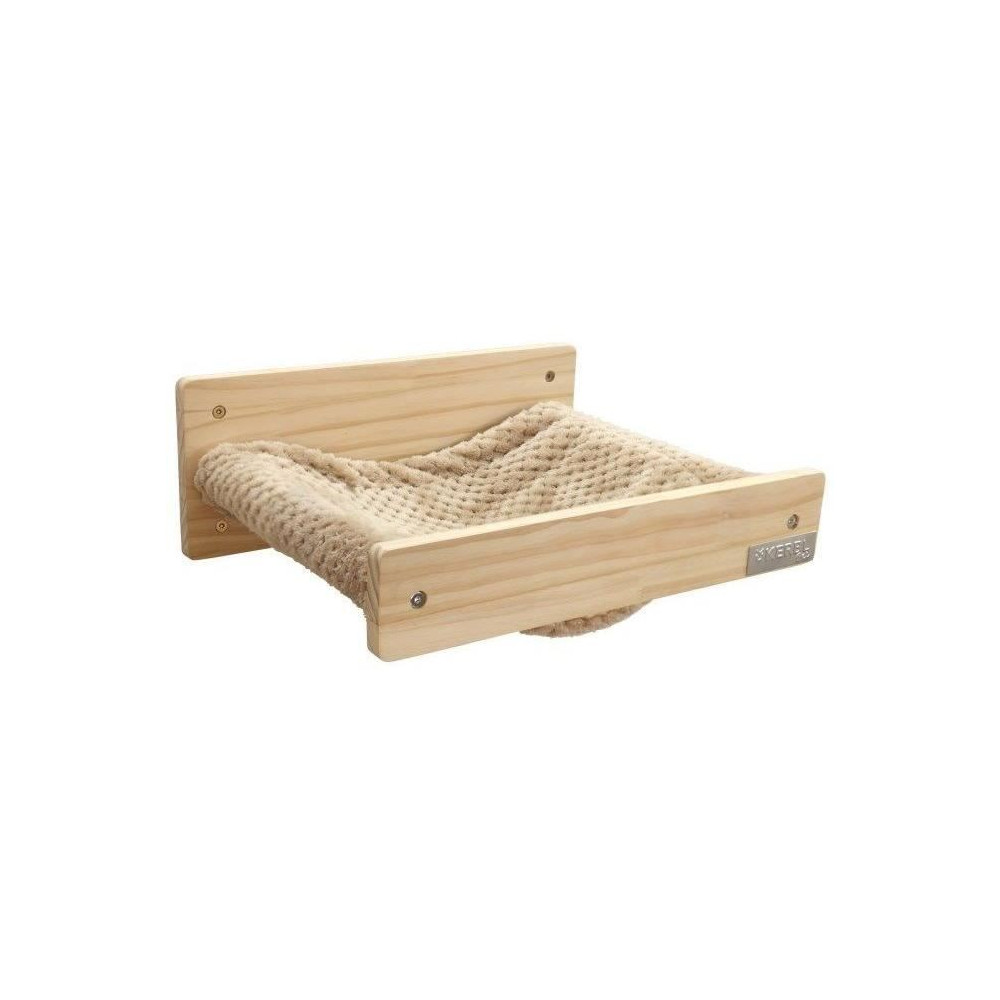 Hamac mural pour chats - KERBL - TIMBER - 38 x 33,5 x 16 cm - Bois mas