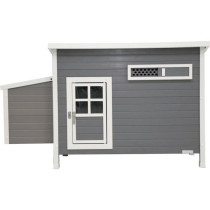 Kerbl Poulailler Barney Plastique 2-4 poules - 137x73x83 cm - Gris et