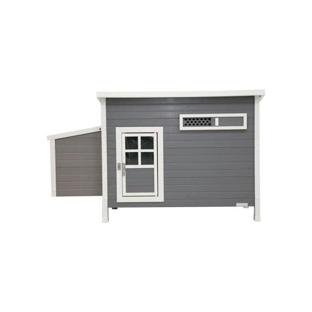 Kerbl Poulailler Barney Plastique 2-4 poules - 137x73x83 cm - Gris et