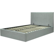Lit coffre adulte MARTIN - Couchage 140x190 cm - Gris clair - Sommier