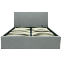 Lit coffre adulte MARTIN - Couchage 140x190 cm - Gris clair - Sommier