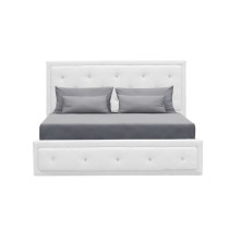 VIRGINIA Lit coffre adulte capitonné avec strass 160x200 cm - Simili